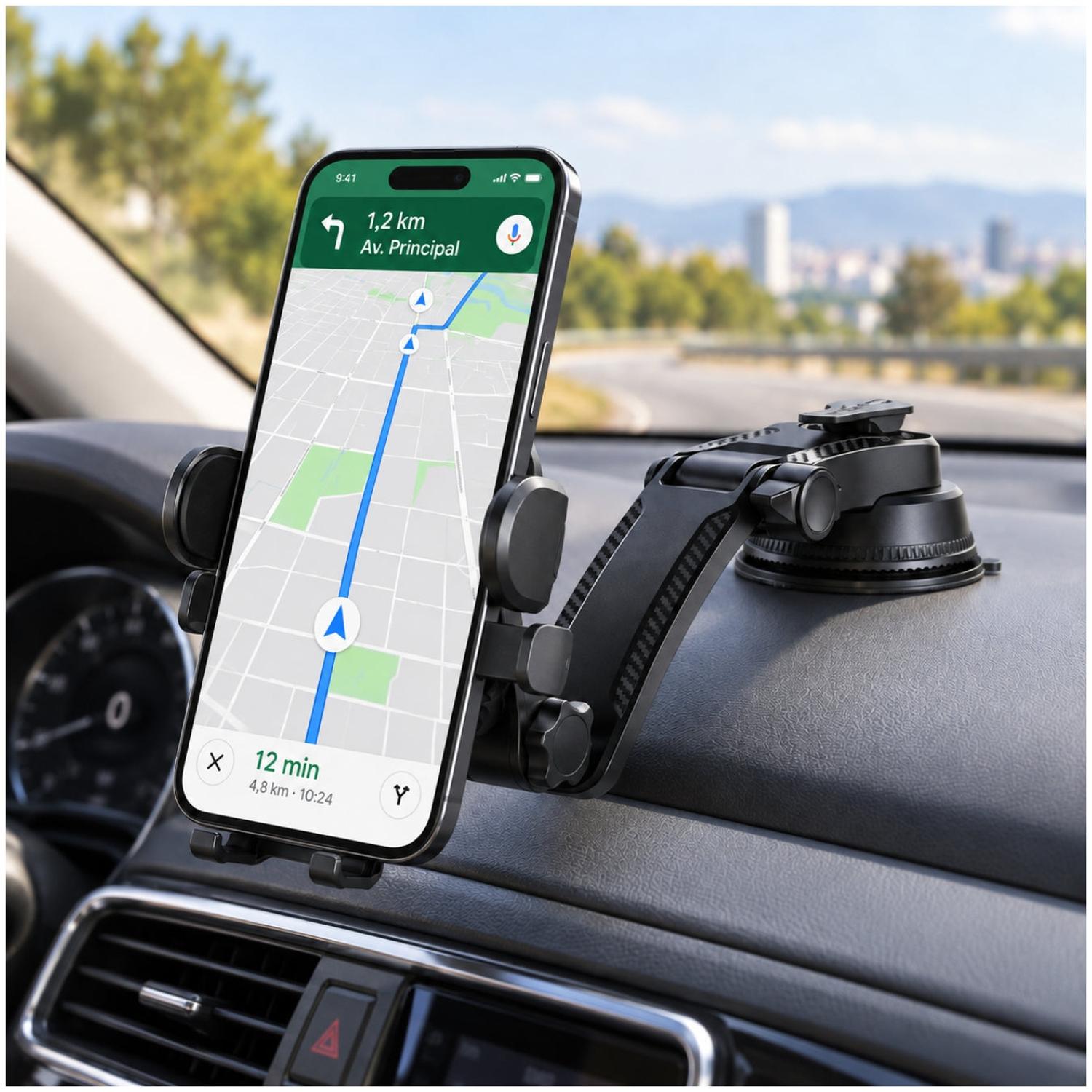 SOPORTE PARA CELULAR DE AUTO 360° CON VENTOSA Y BRAZO AJUSTABLE YD-84 - 4