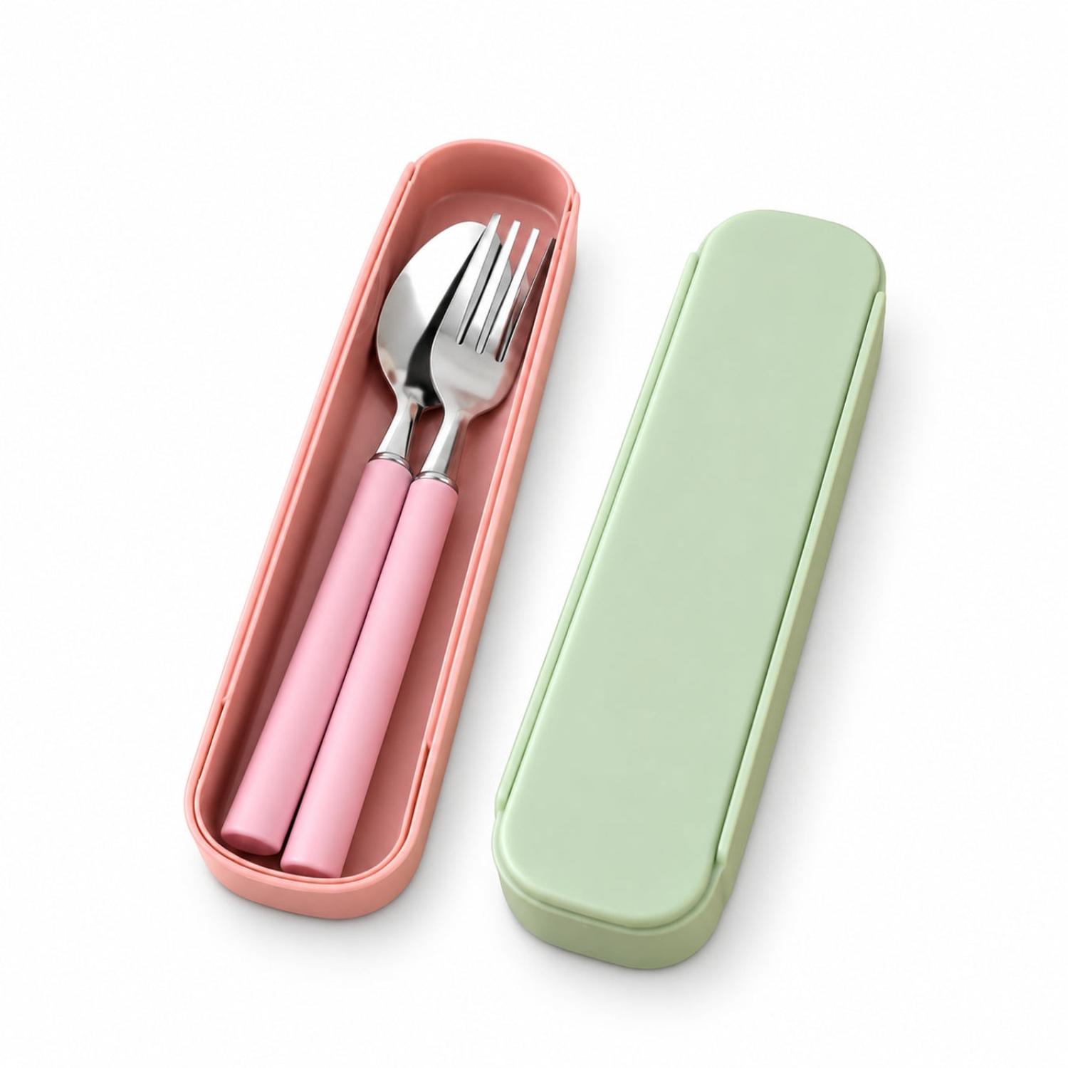 PACK X2 SET DE CUBIERTOS INFANTILES CON ESTUCHE COLORES SURTIDOS - 5