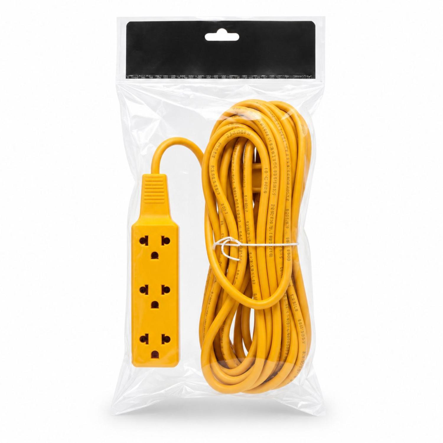 EXTENSIÓN ELÉCTRICA DE 5 METROS 3 TOMACORRIENTES 10-16 AMP - 4