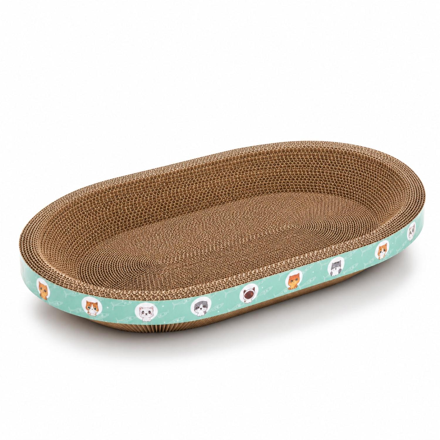 CAMA RASCADOR OVALADO PARA GATO CORRUGADO DE ALTA DENSIDAD 30X50CM - 5