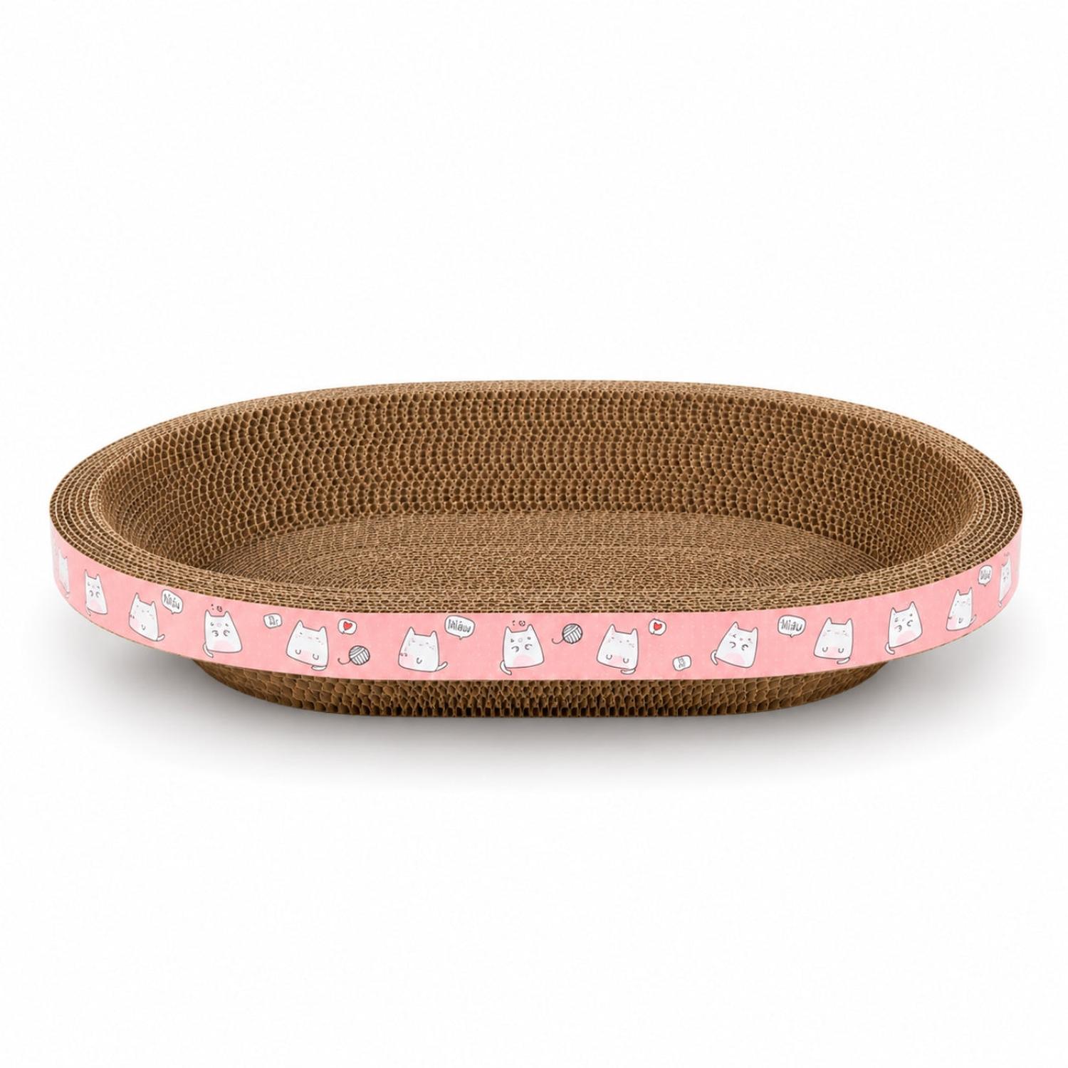 CAMA RASCADOR OVALADO PARA GATO CORRUGADO DE ALTA DENSIDAD 40X60CM - 6