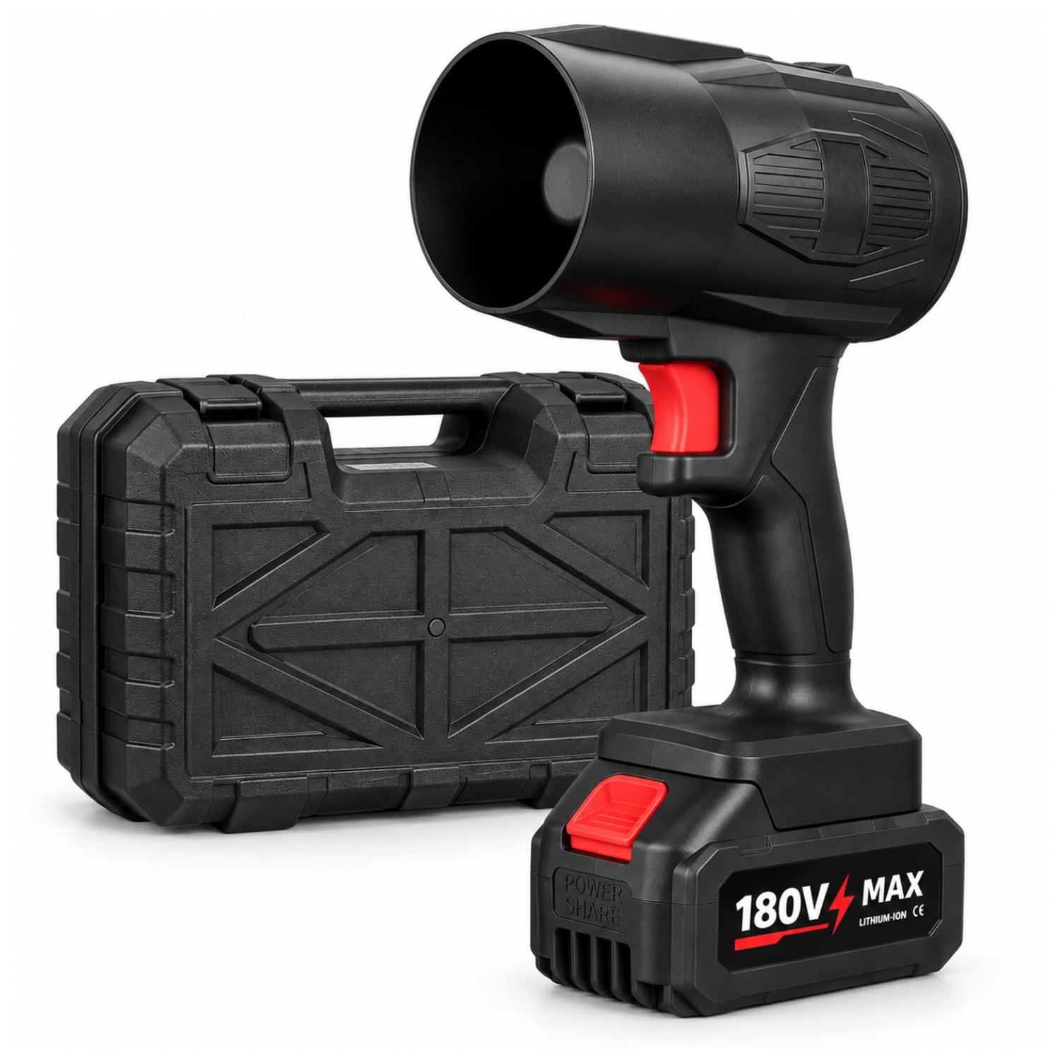 PISTOLA SOPLADOR DE POLVO TURBO INALÁMBRICA PORTÁTIL 180V MULTIFUNCIONAL CON MALETÍN - 4