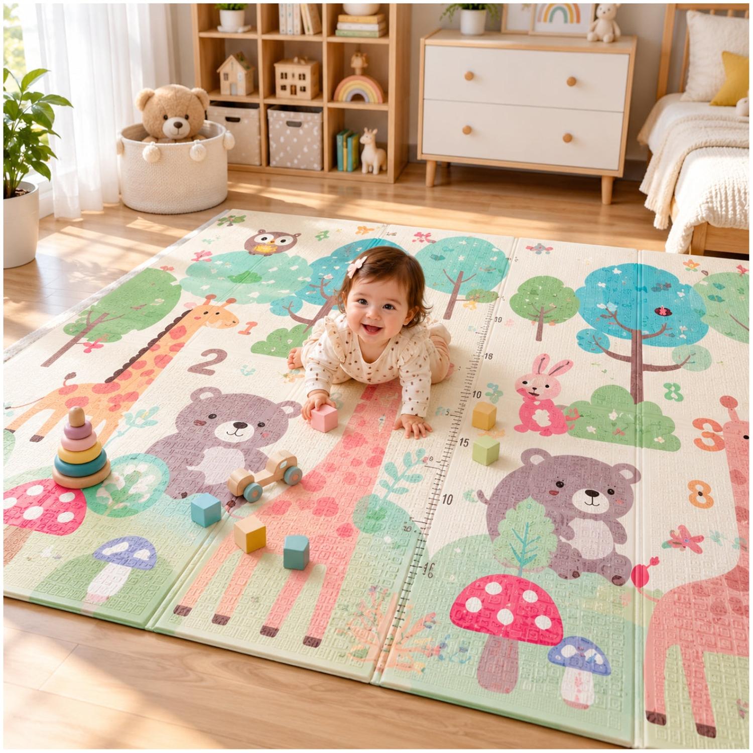 PISO TAPETE INFANTIL ACOLCHADO ANTIDESLIZANTE 200X180CM BEBÉS Y NIÑOS DISEÑO ALEATORIO - 1