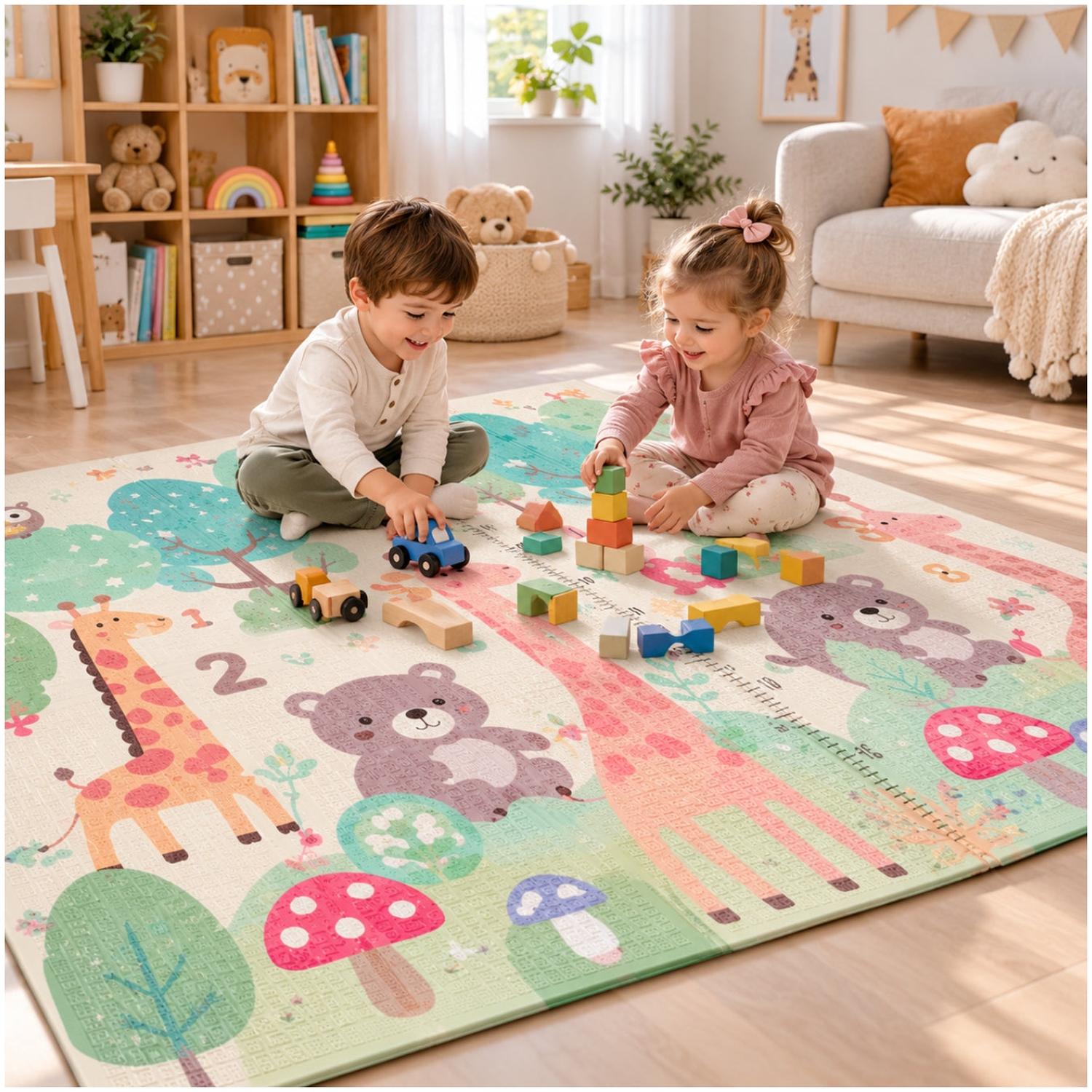 PISO TAPETE INFANTIL ACOLCHADO ANTIDESLIZANTE 200X180CM BEBÉS Y NIÑOS DISEÑO ALEATORIO - 2