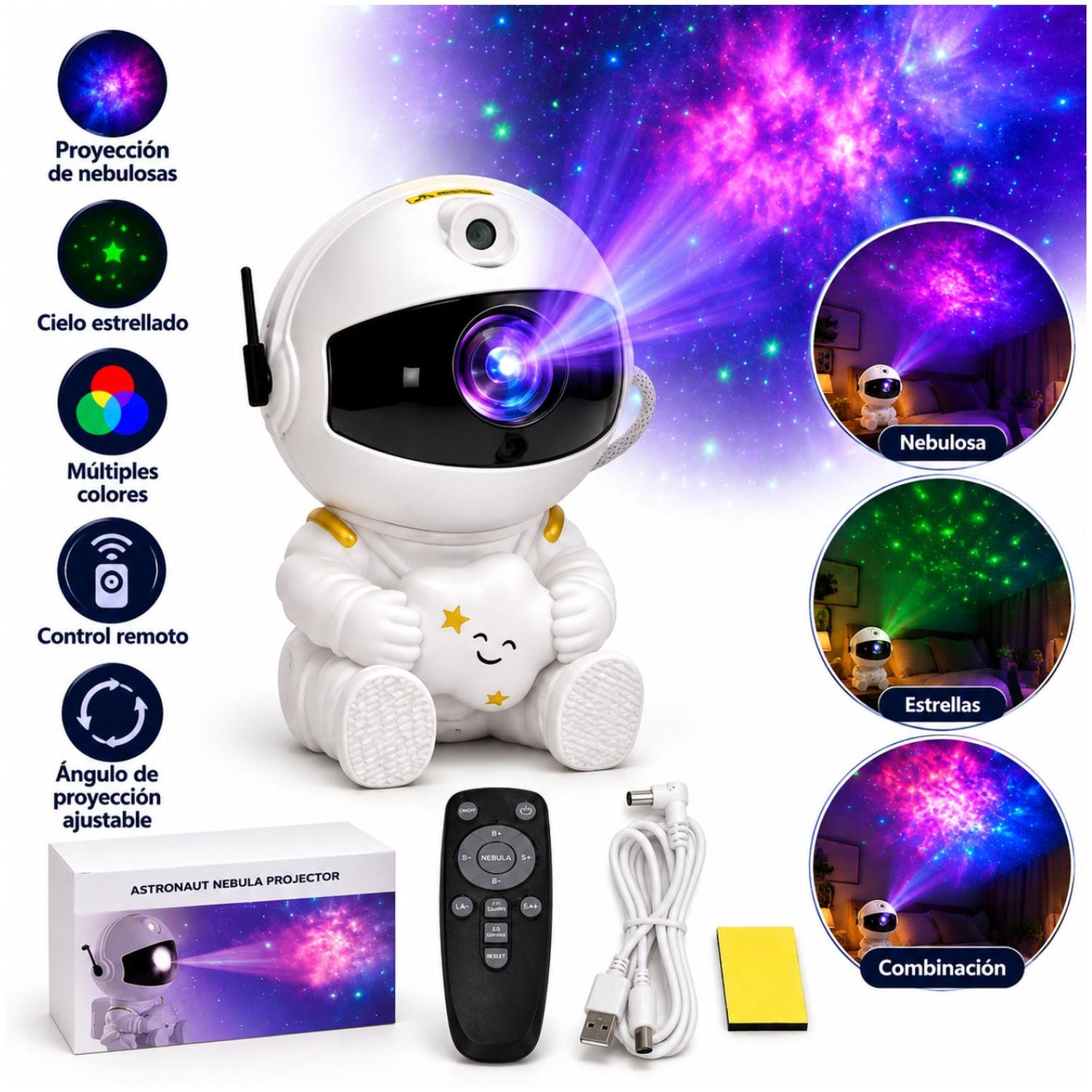 PROYECTOR GALAXIA ASTRONAUTA CON NEBULOSA ESTRELLAS Y CONTROL REMOTO - 3