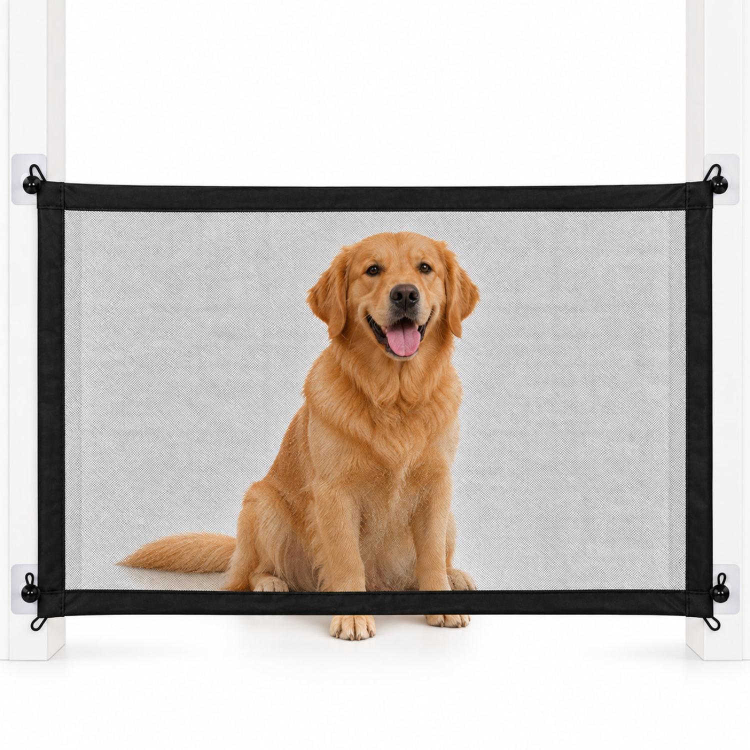BARRERA DE SEGURIDAD DE MALLA PARA MASCOTAS CON GANCHOS ADHESIVOS - 4