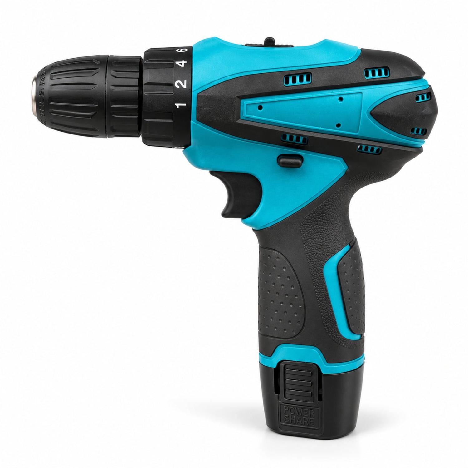 KIT TALADRO ATORNILLADOR ERGONÓMICO AZUL INALÁMBRICO 48V CON 2 BATERÍAS CON MALETÍN Y ACCESORIOS - 5