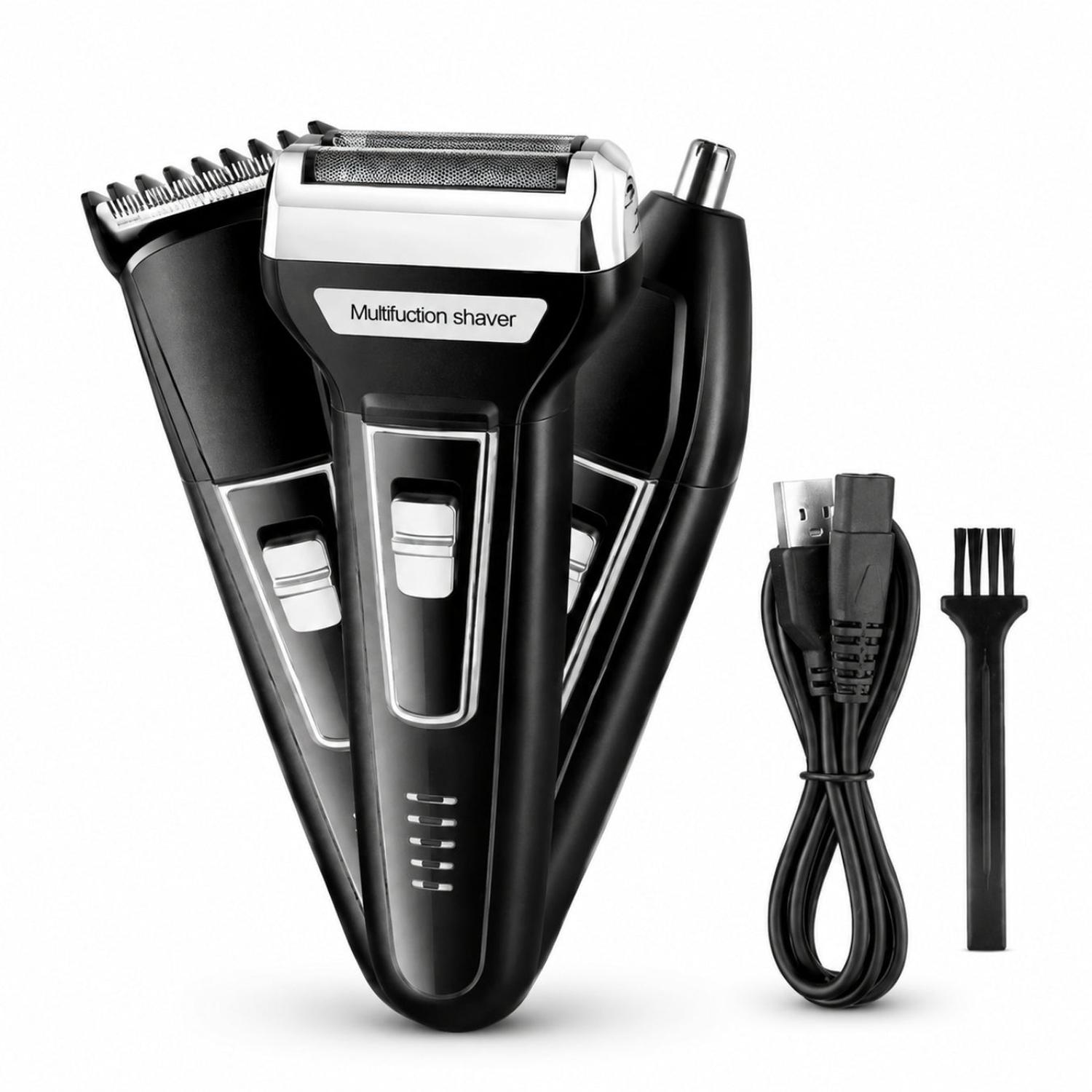 MÁQUINA AFEITADORA RASURADORA ELÉCTRICA 3 EN 1 RECARGABLE KEMEI 6559 - 1