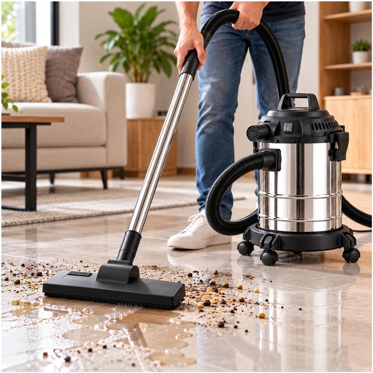 ASPIRADORA MULTIUSO 35L ACERO INOXIDABLE 5800W PARA SÓLIDOS Y LÍQUIDOS CON FILTRO HEPA - 3