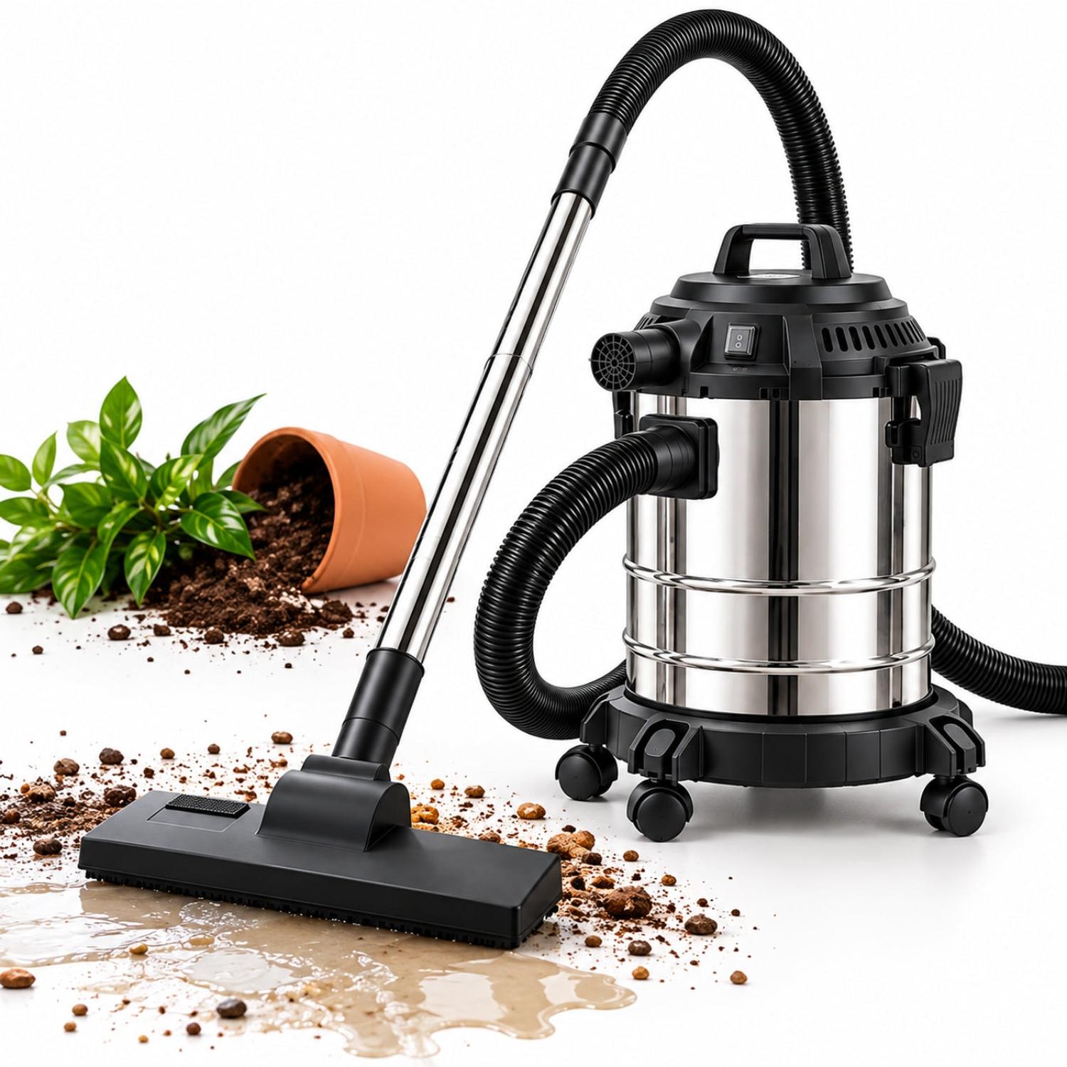ASPIRADORA MULTIUSO 35L ACERO INOXIDABLE 5800W PARA SÓLIDOS Y LÍQUIDOS CON FILTRO HEPA - 5