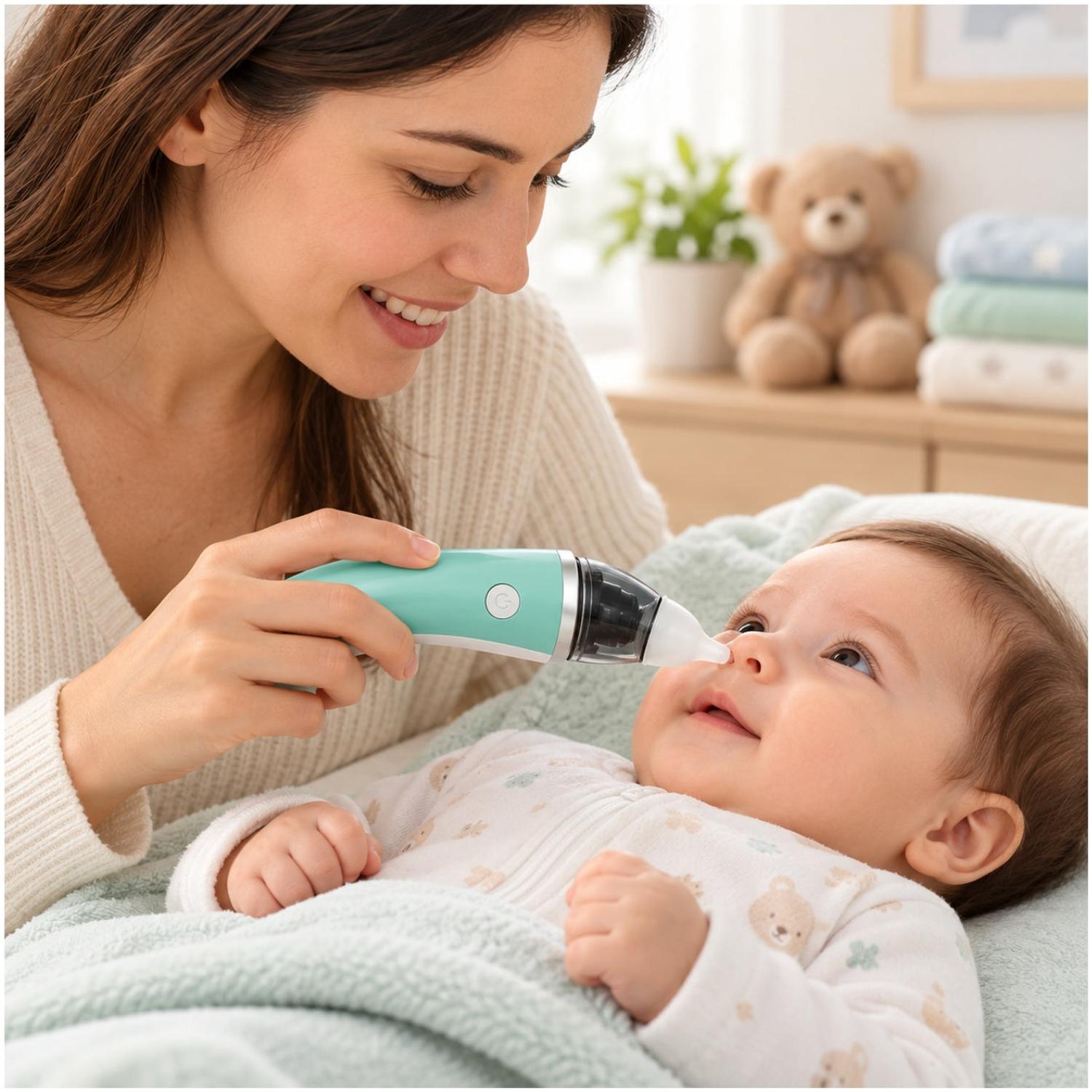 ASPIRADOR SUCCIONADOR NASAL ELÉCTRICO RECARGABLE PARA BEBE COLOR ALEATORIO - 4