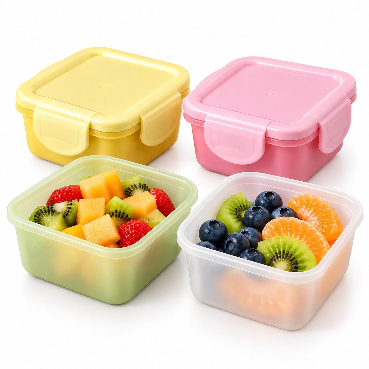 SET DE 4 TÁPERES HERMÉTICOS DE 150 ML CON TAPA Y CIERRE SEGURO COLOR ALEATORIO - 1