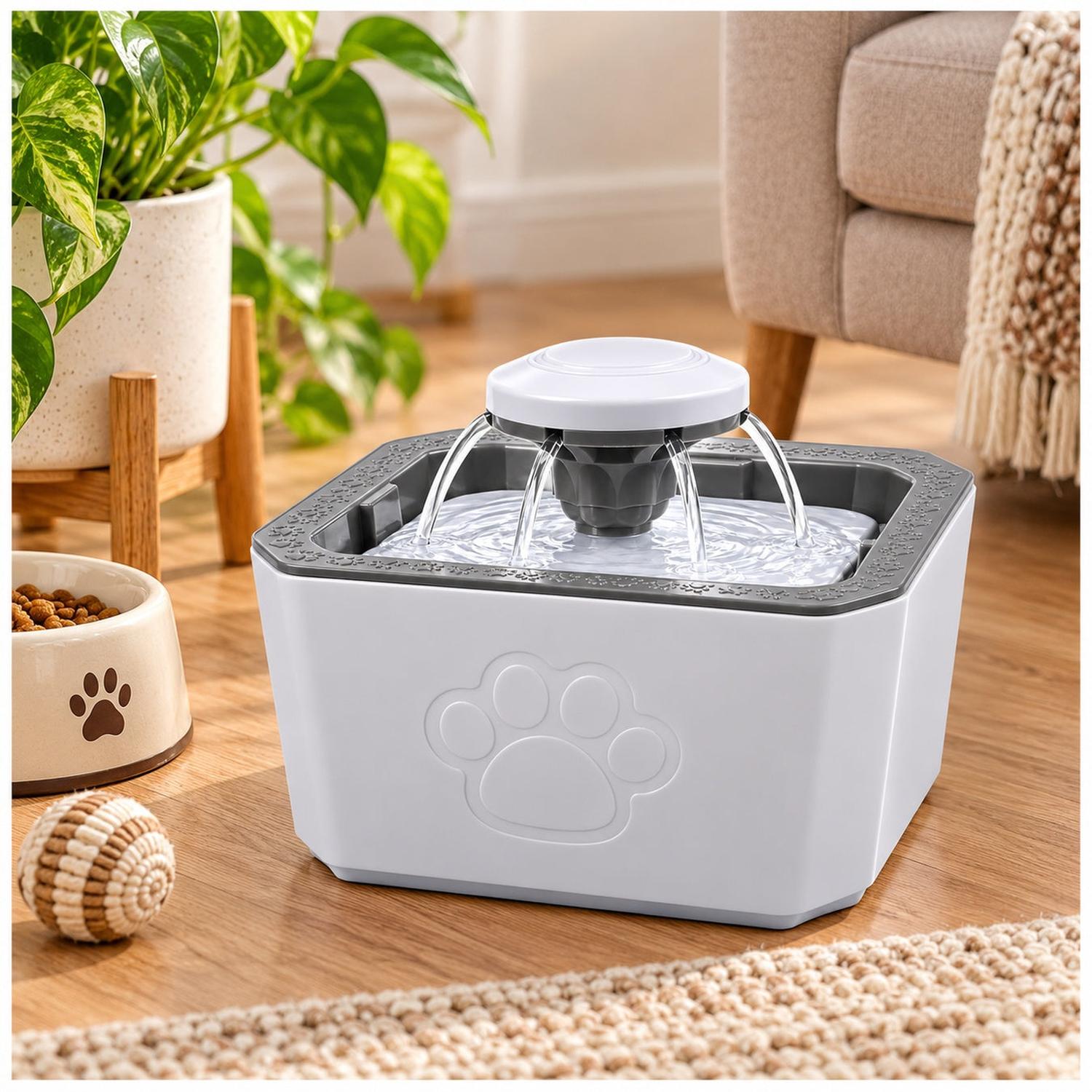 FUENTE BEBEDERO DE AGUA ELÉCTRICO AUTOMÁTICO PARA PERROS Y GATOS 2500ML CON FILTRO Y BOMBA - 2