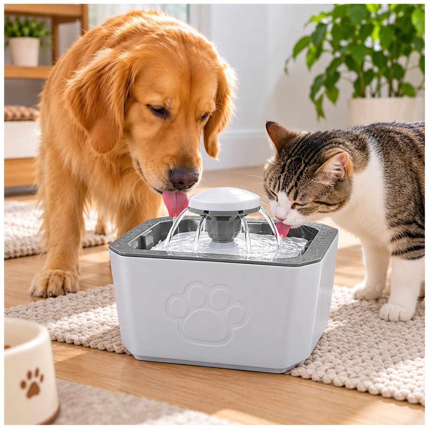 FUENTE BEBEDERO DE AGUA ELÉCTRICO AUTOMÁTICO PARA PERROS Y GATOS 2500ML CON FILTRO Y BOMBA - 3