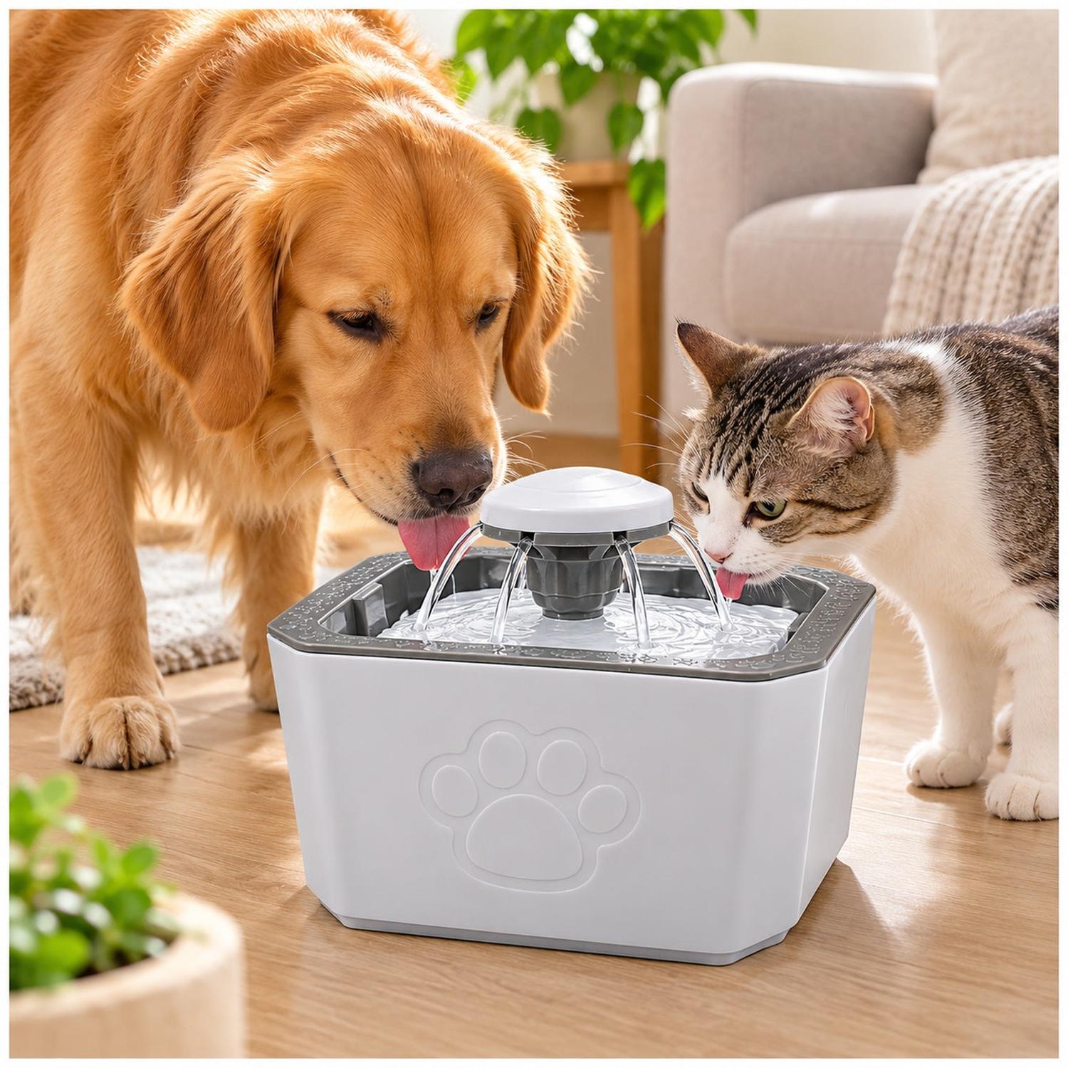 FUENTE BEBEDERO DE AGUA ELÉCTRICO AUTOMÁTICO PARA PERROS Y GATOS 2500ML CON FILTRO Y BOMBA - 4