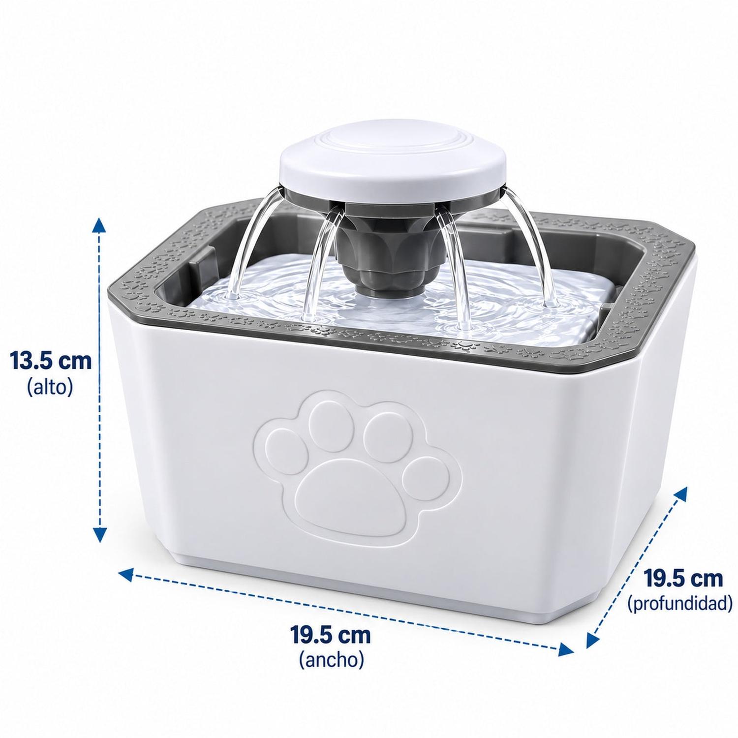 FUENTE BEBEDERO DE AGUA ELÉCTRICO AUTOMÁTICO PARA PERROS Y GATOS 2500ML CON FILTRO Y BOMBA - 7
