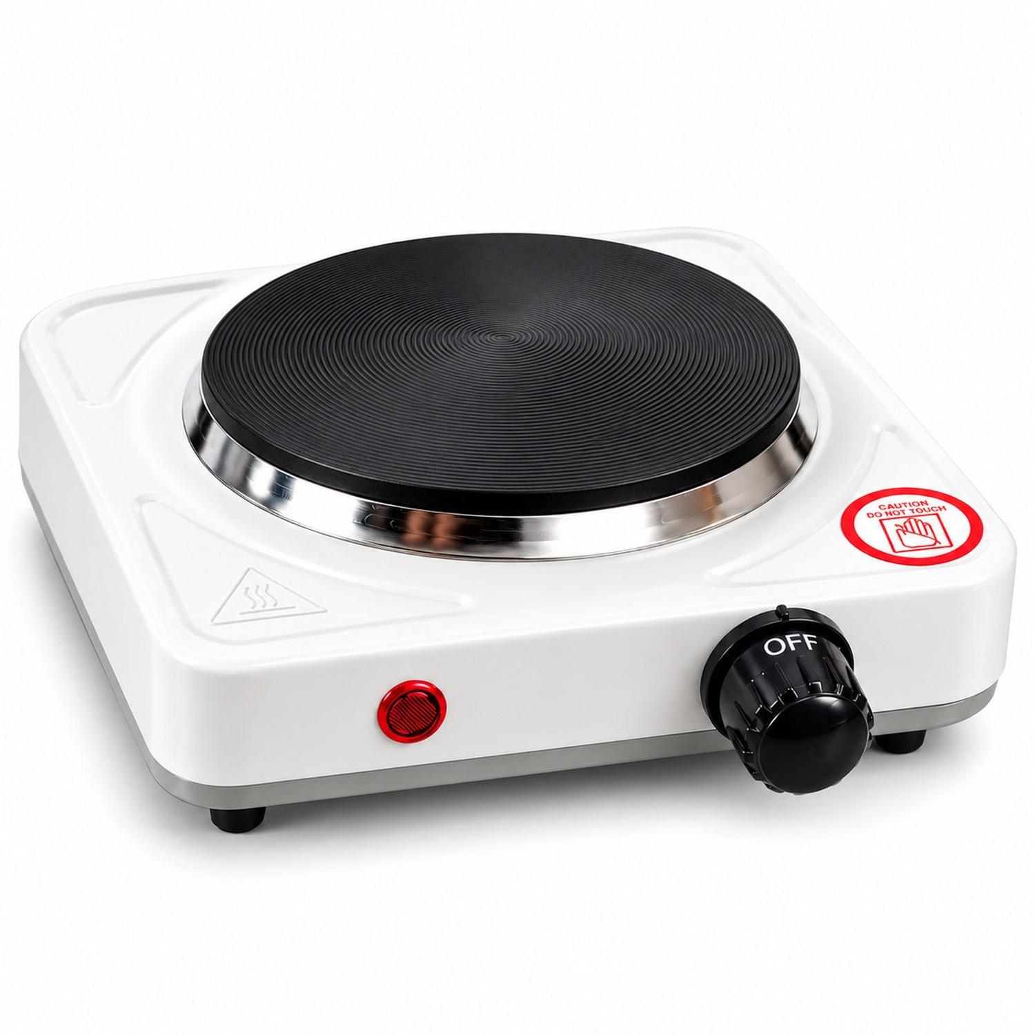 COCINA ELÉCTRICA BLANCA PORTÁTIL DE 1 HORNILLA 1000W CON TERMOSTATO REGULABLE - 1