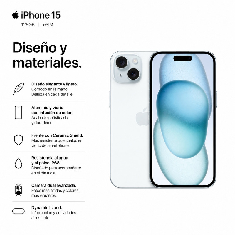 IPHONE 15 128GB ESIM - BLUE - 5