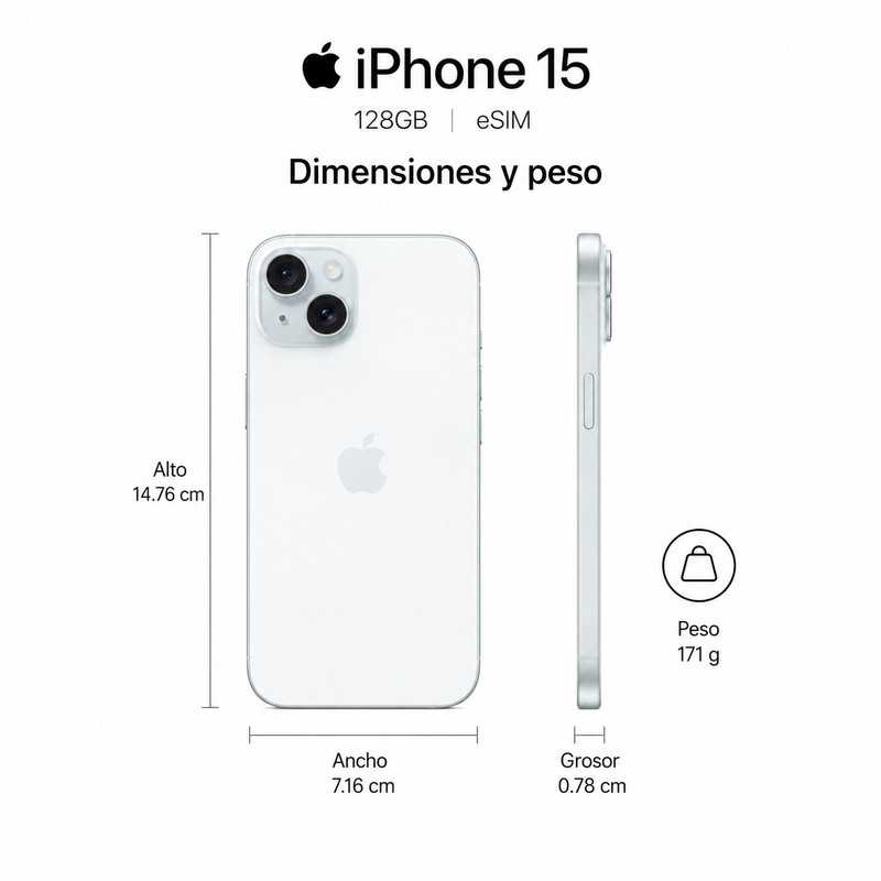 IPHONE 15 128GB ESIM - BLUE - 6