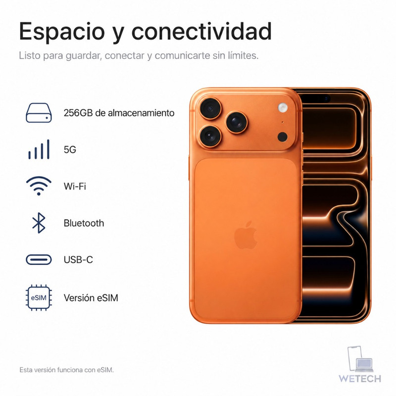 IPHONE 17 PRO MAX ESIM 256GB - COSMIC ORANGE - 4