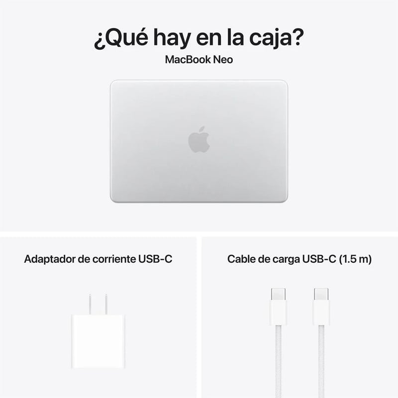 MACBOOK NEO 13 CHIP A18 PRO 8GB RAM 256B SSD TECLADO INGLES - SILVER + ECOFUNDA DE REGALO - 5