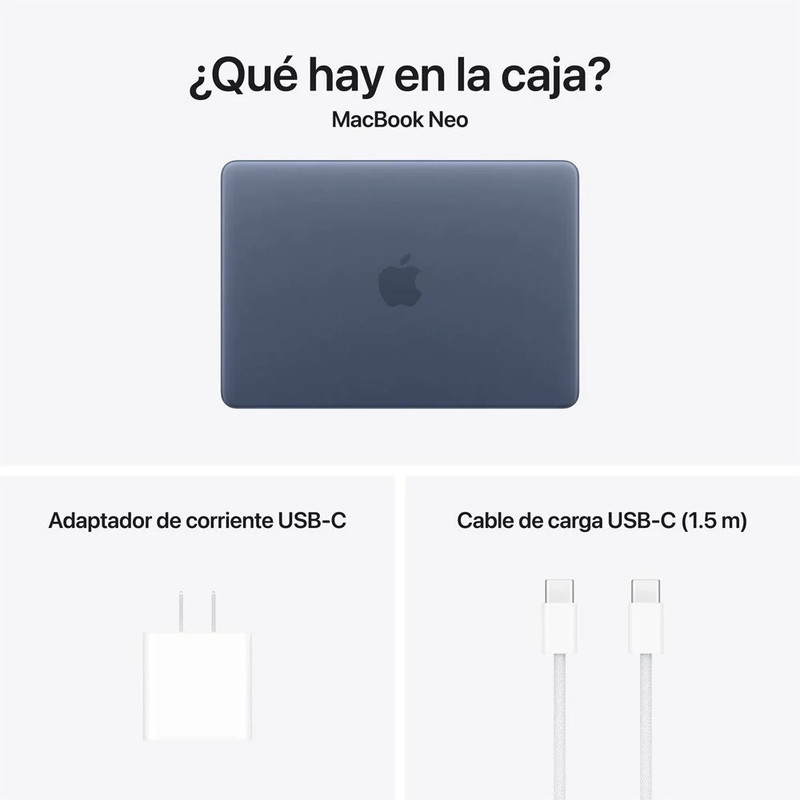 MACBOOK NEO 13 CHIP A18 PRO 8GB RAM 256B SSD TECLADO INGLES - INDIGO + ECOFUNDA DE REGALO - 5