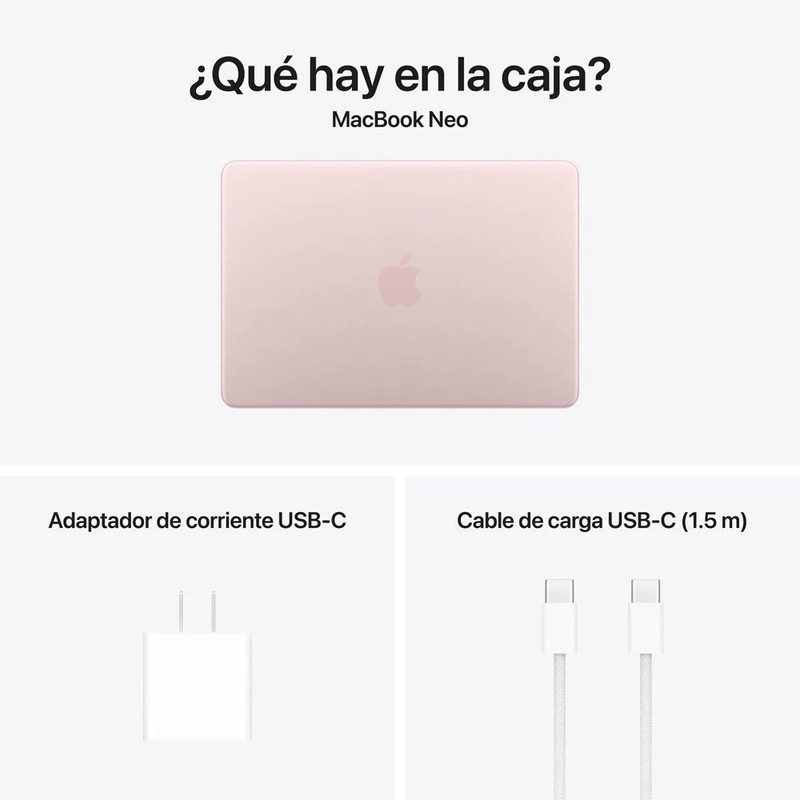 MACBOOK NEO 13 CHIP A18 PRO 8GB RAM 256B SSD TECLADO INGLES - BLUSH + ECOFUNDA DE REGALO - 5