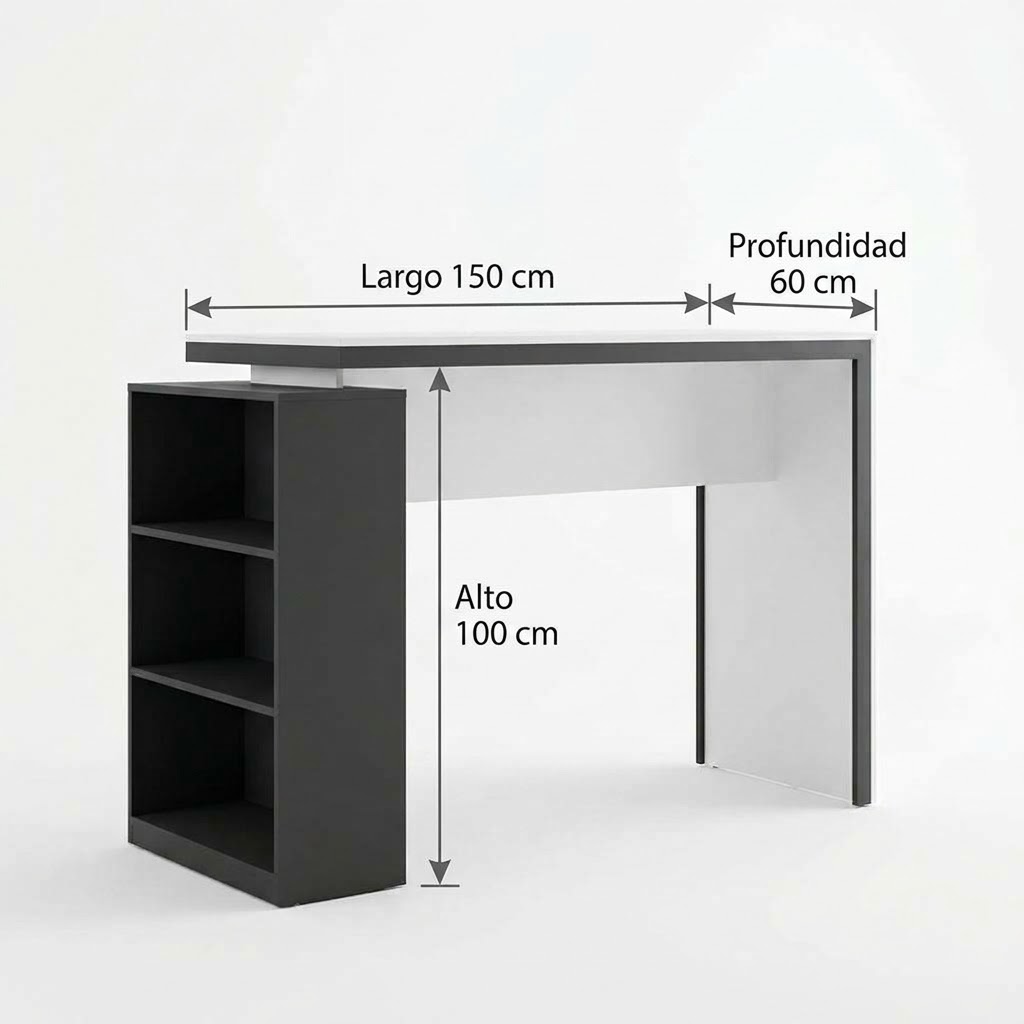 MESA BARRA R&R MUEBLES RRC-057 3 REPISAS DESAYUNADOR RYR MUEBLES OLIVIA PARA 4 PERSONAS BLANCO CON NEGRO - 3