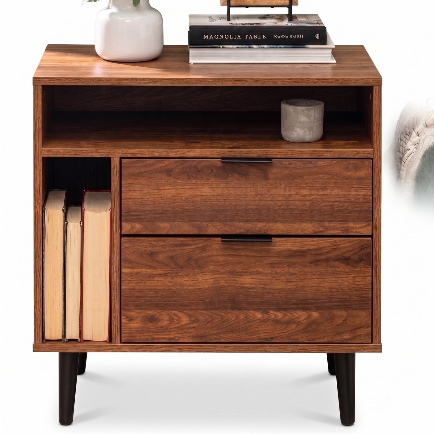 VELADOR R&R MUEBLES MODERNO MARIO 2 CAJONES RRC-101 MARRÓN - 3
