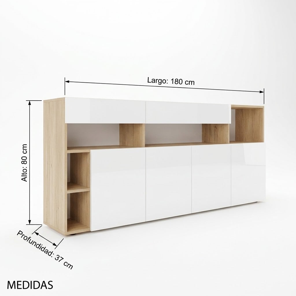 APARADOR R&R MUEBLES RRC-142 MULTICOLOR MODERNO ELEGANTE TOKIO - 3