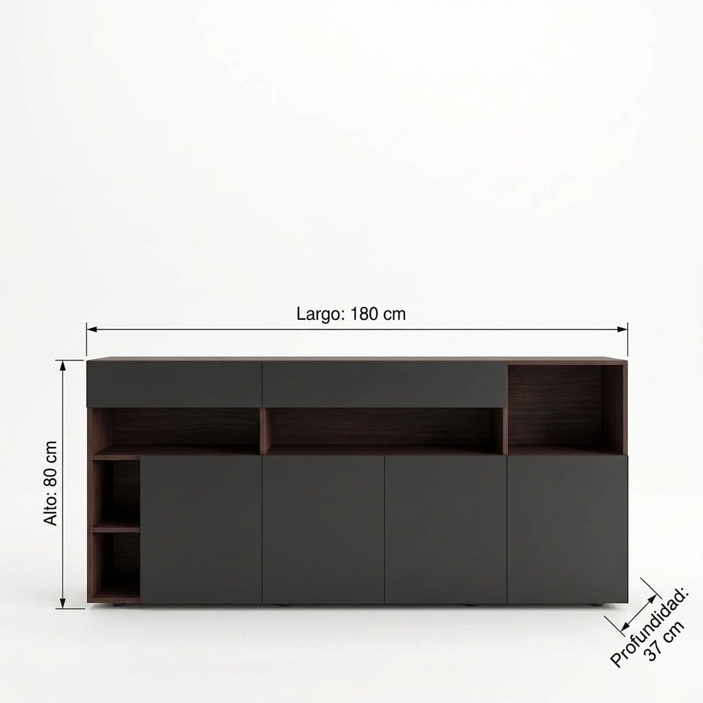 APARADOR R&R MUEBLES RRC-143 MULTICOLOR MODERNO ELEGANTE TOKIO - 4