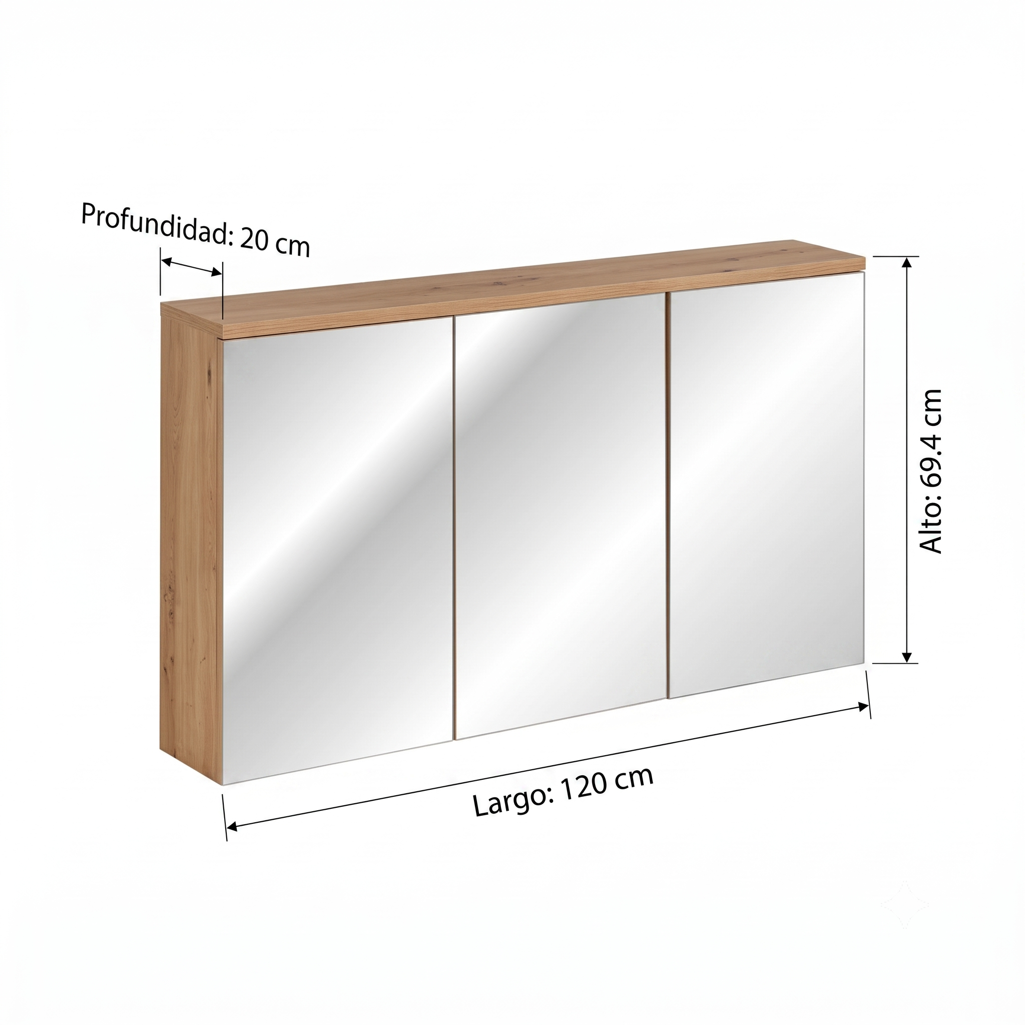 MUEBLE BAÑO R&R RYUU MAON CLARO ESPEJO DUNA - 4
