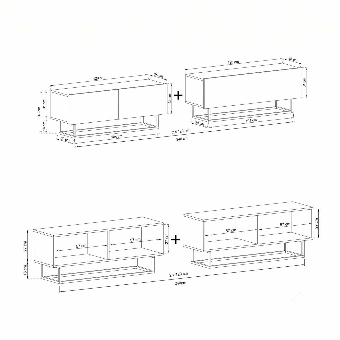 MESA DE TV MODERNA TUPAC GRAFITO R&R MUEBLES - 4