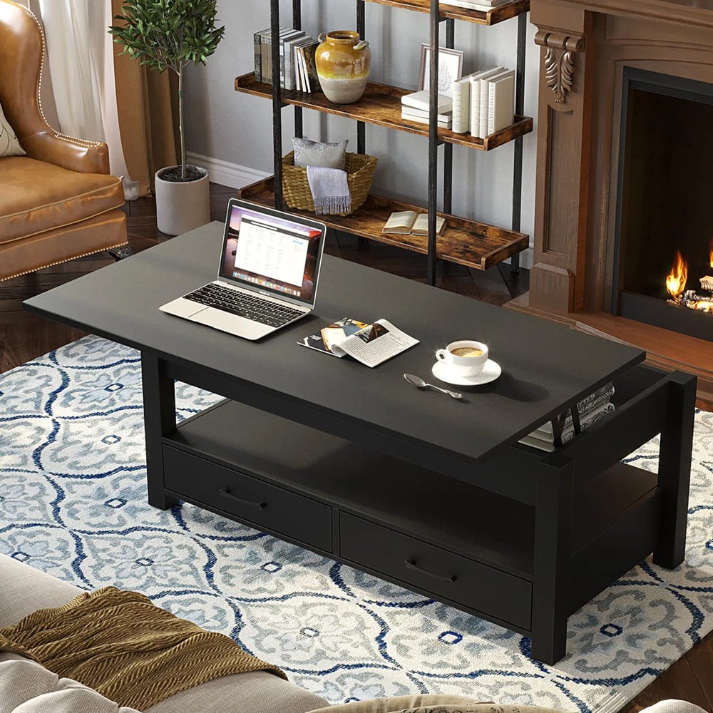 MESA DE CENTRO MODERNO DANNY NEGRO RYR MUEBLES - 1