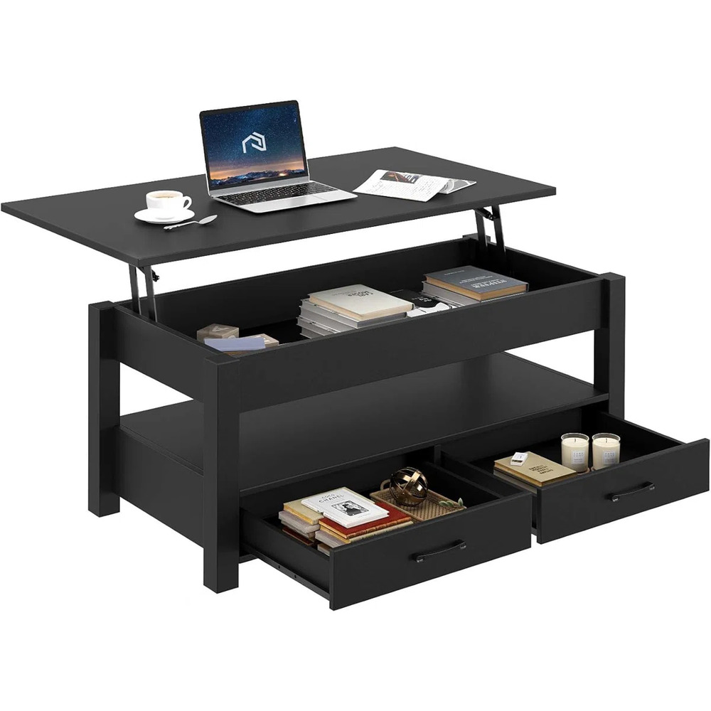 MESA DE CENTRO MODERNO DANNY NEGRO RYR MUEBLES - 3