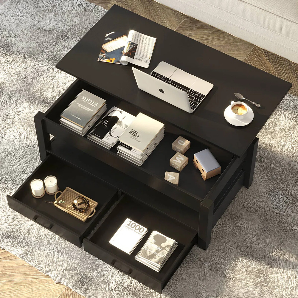 MESA DE CENTRO MODERNO DANNY NEGRO RYR MUEBLES - 4