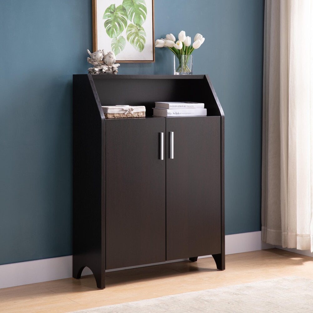 ZAPATERA MODERNA MALIBU WENGUE 2 PUERTAS RYR MUEBLES - 1
