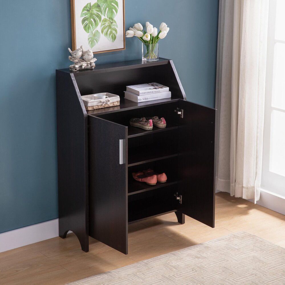 ZAPATERA MODERNA MALIBU WENGUE 2 PUERTAS RYR MUEBLES - 2