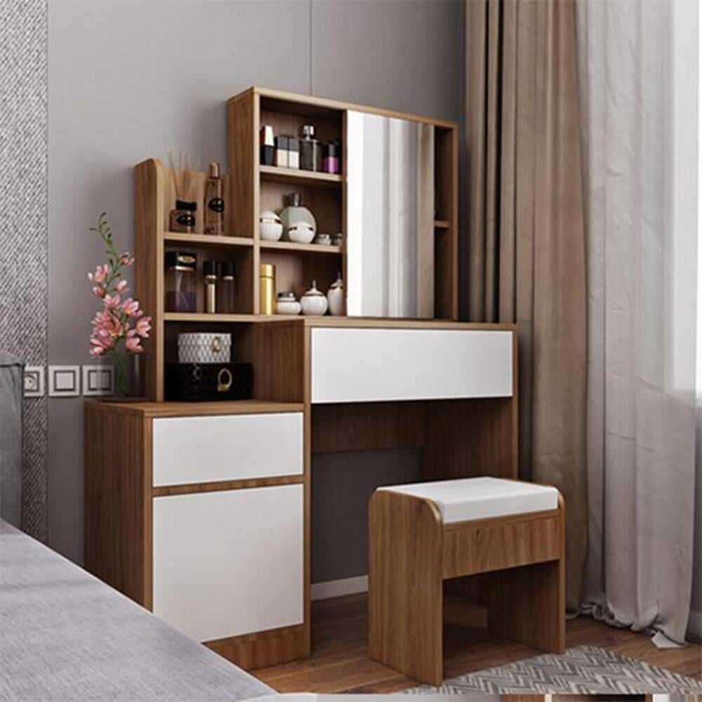 TOCADOR MÁS SILLA MODERNO FLOETTE 2 CAJONES 1 PUERTA RYR MUEBLES - 1