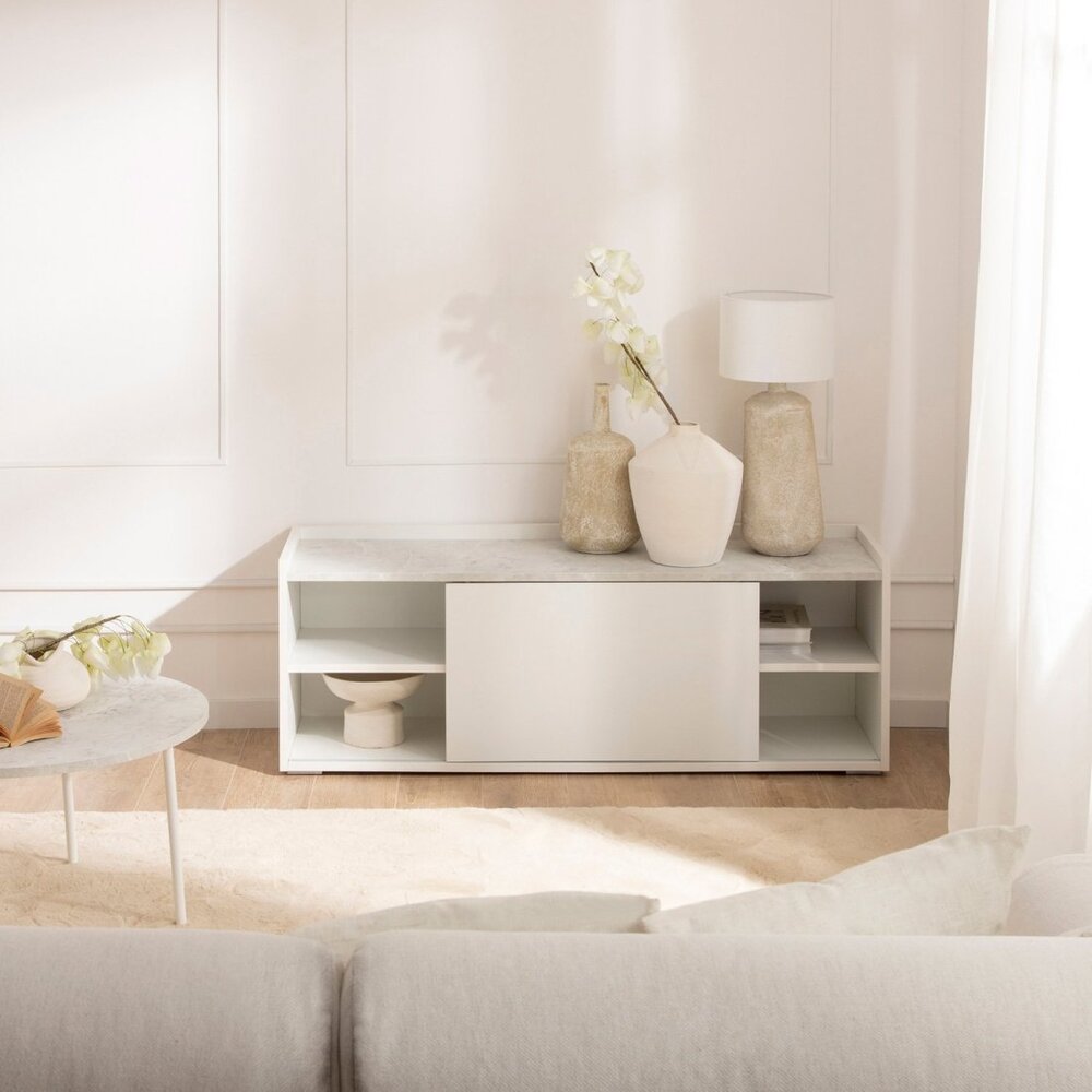 MESA PARA TV MODERNO CURWY 140 CM BLANCO RYR MUEBLES - 2