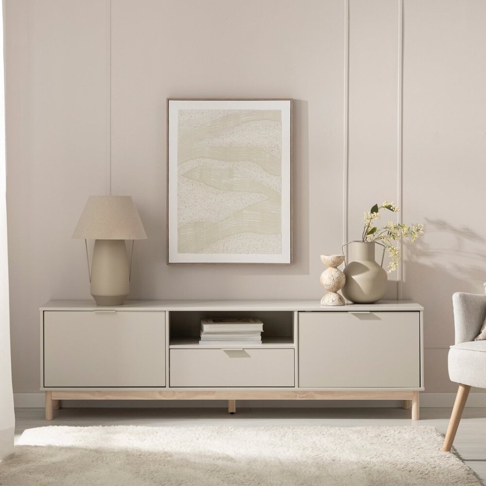 MESA PARA TV MODERNO LUU 2 PUERTAS 1 CAJÓN CAPRI RYR MUEBLES - 1