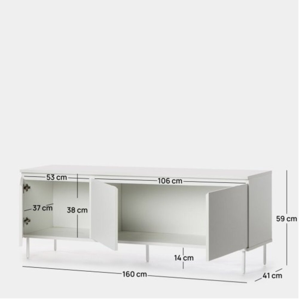 MESA PARA TV MODERNO VERONICA 160 CM BLANCO RYR MUEBLES - 3