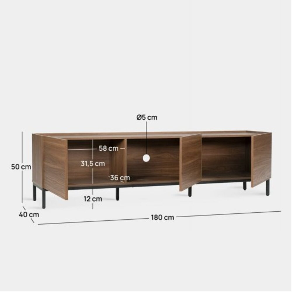 MESA PARA TV MODERNO DOMENICO 180 CM RYR MUEBLES - 4