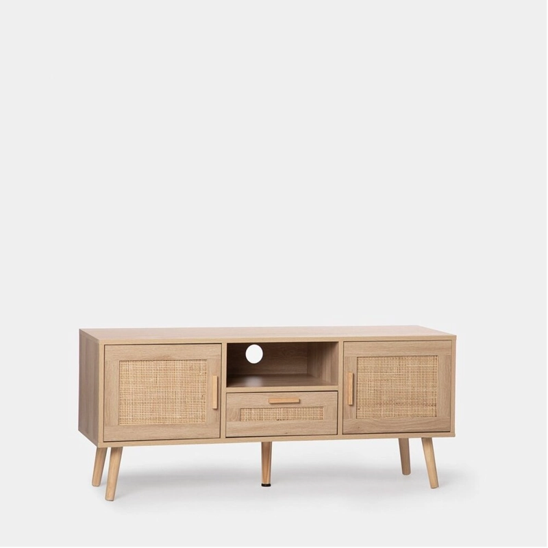 MESA PARA TV CON RATÁN MONTANA 120 CM ROVERE RYR MUEBLES - 2