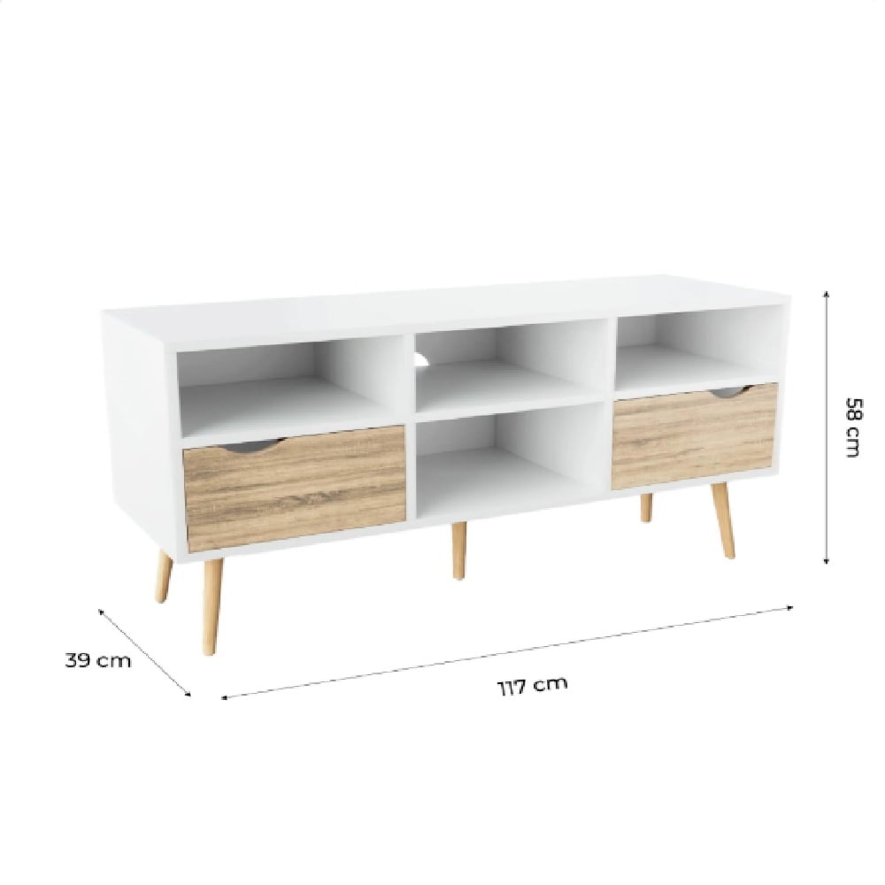 MESA PARA TV MODERNO BRENDA BLANCO/DUNA RYR MUEBLES - 3