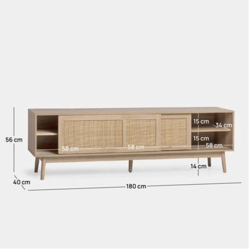 MESA PARA TV NORDICO MODERNO ALAN 180 CM ROVERE RYR MUEBLES - 4
