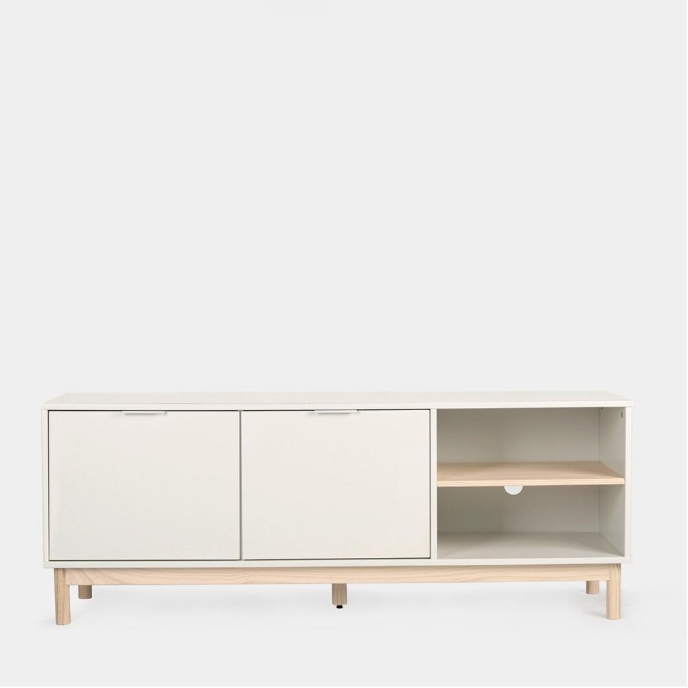 MESA PARA TV MODERNO LUU 2 PUERTAS 140 CM BLANCO RYR MUEBLES - 2