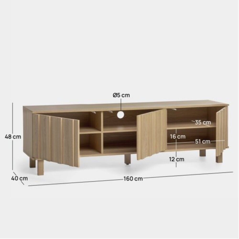 MESA PARA TV NORDICO MODERNO ARIES 3 PUERTAS RYR MUEBLES - 5