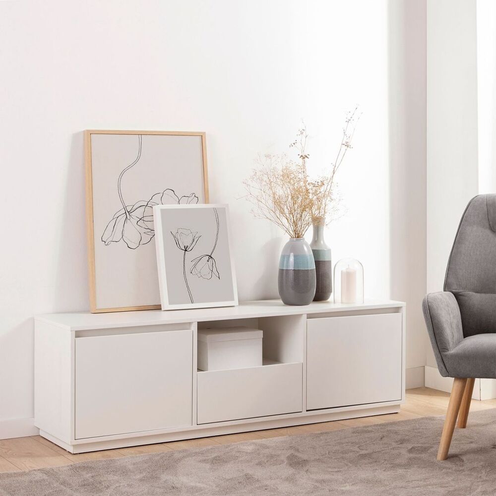 MESA PARA TV MODERNO VILMA 148 CM BLANCO RYR MUEBLES - 1
