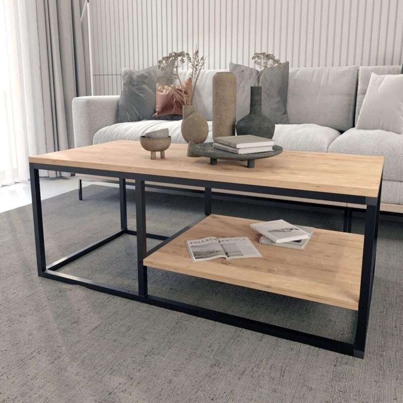 MESA DE CENTRO INDUSTRIAL LUCÍA DUNA/NEGRO RYR MUEBLES - 1